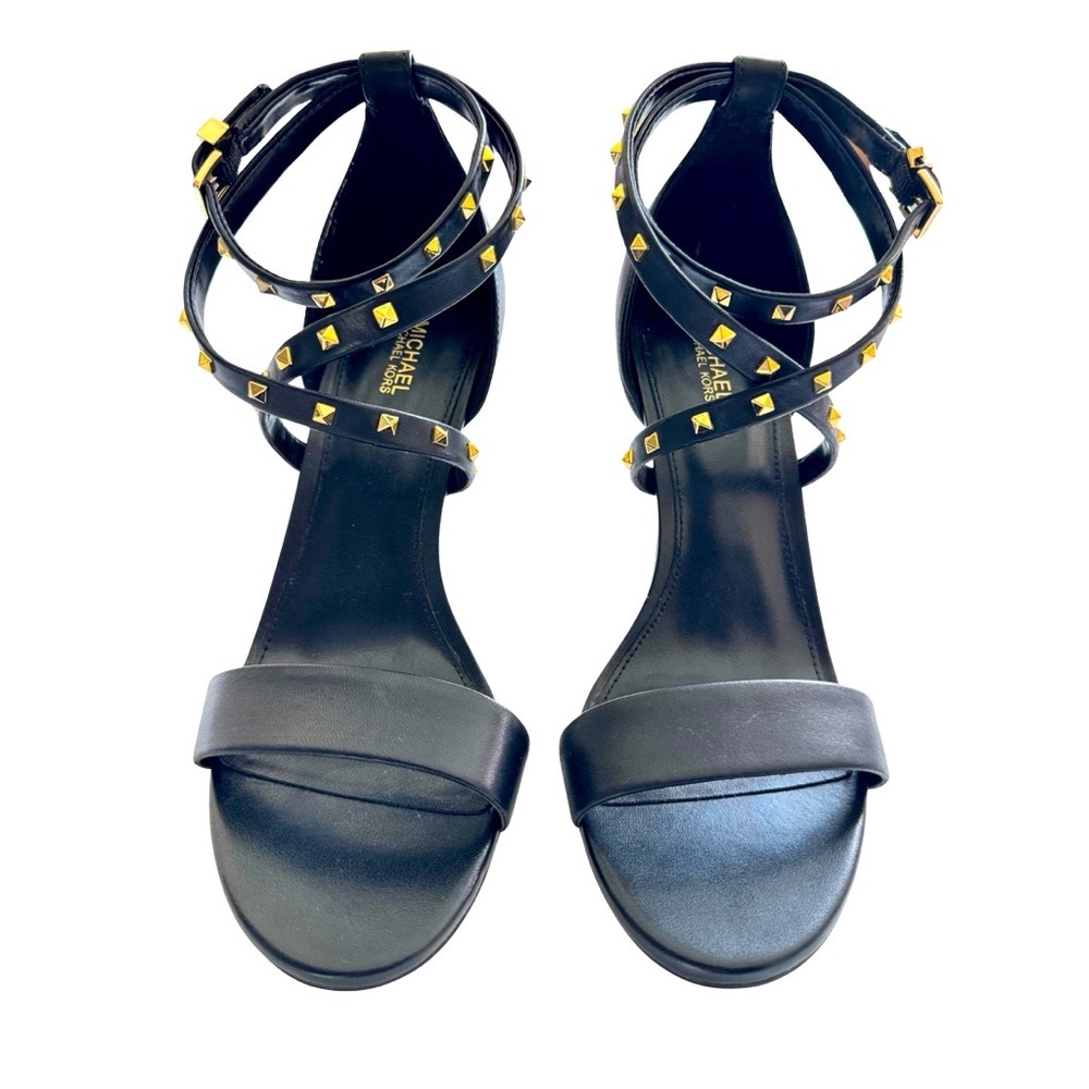 NEW- Michael Kors Womens Astrid Black Ankle Strap Heels Size 8 Medium (B, M)